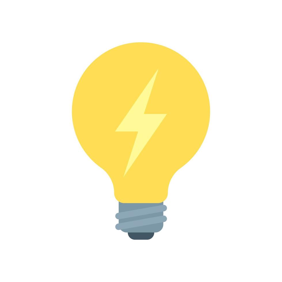 Light bulb with  lightning icon, flat designart vector