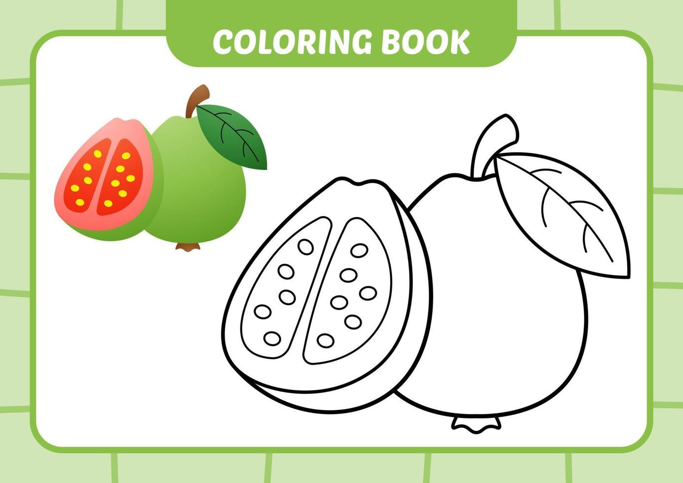 libro para colorear para niños, vector de guayaba 13932795 Vector en Vecteezy libro para colorear para niños, vector de guayaba 13932795 Vector en Vecteezy
