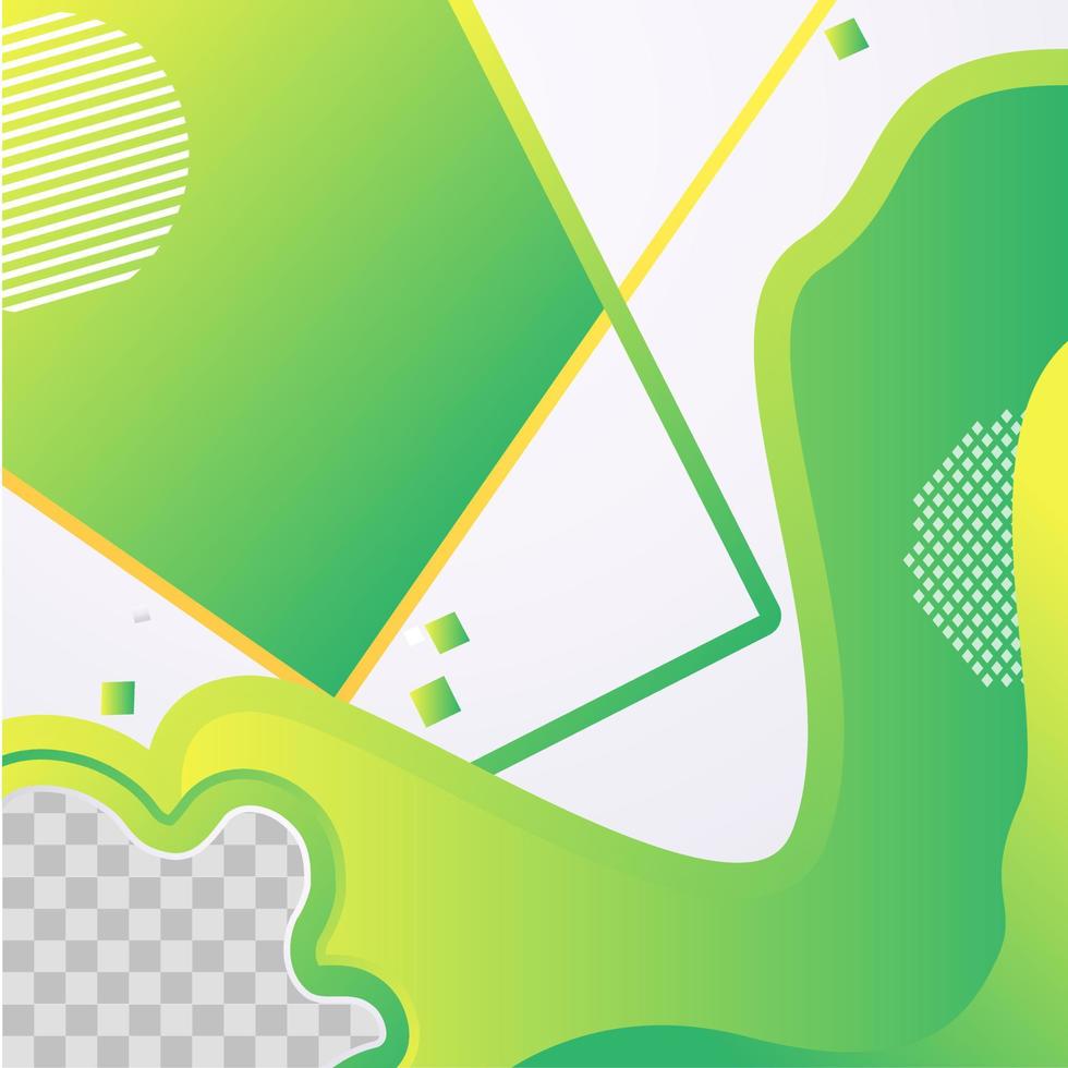 Green abstract background, sosial media post template vector. vector