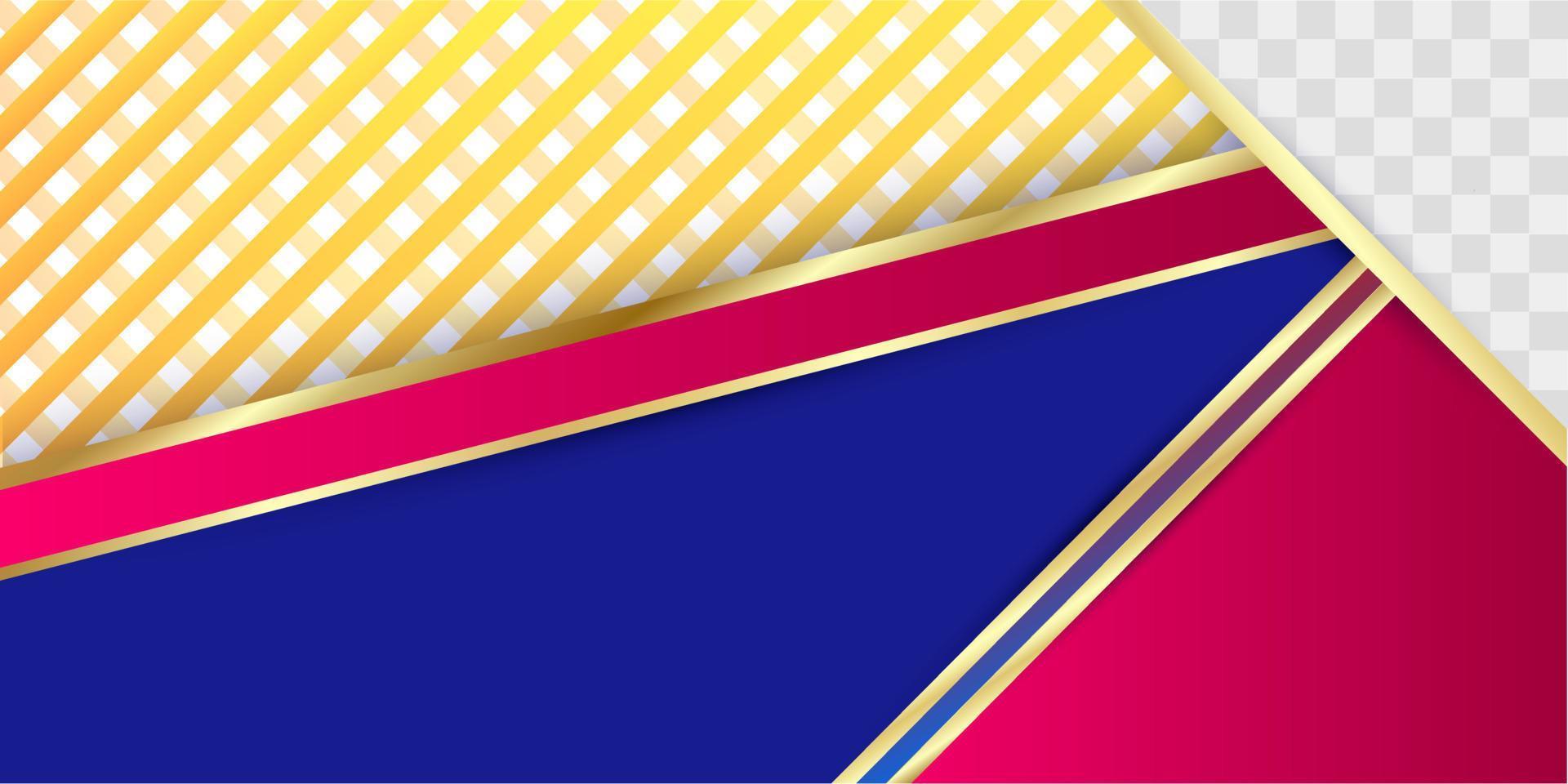 fondo abstracto azul, rojo, amarillo y dorado vector
