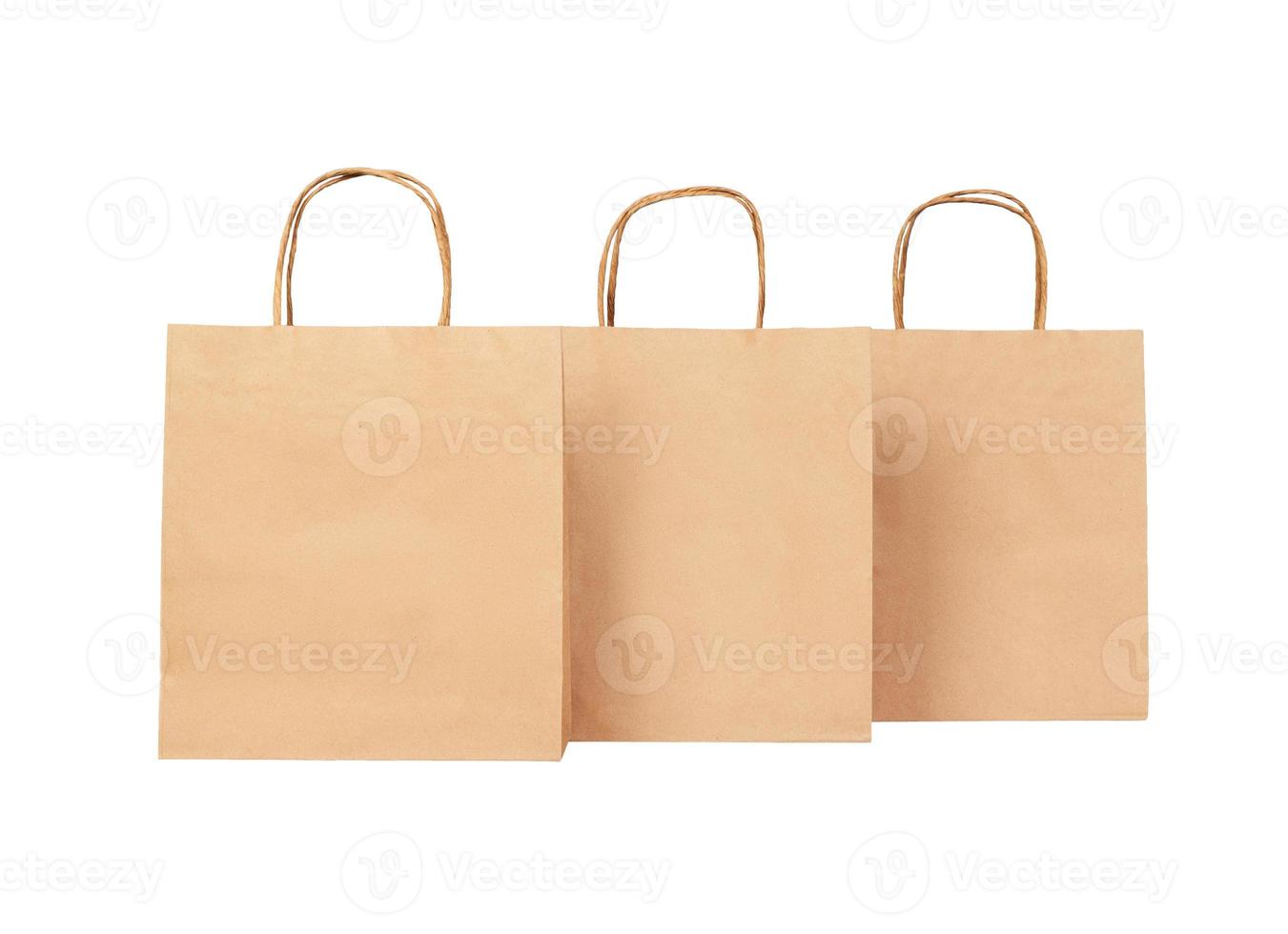 three paper bag isolated on white background photo