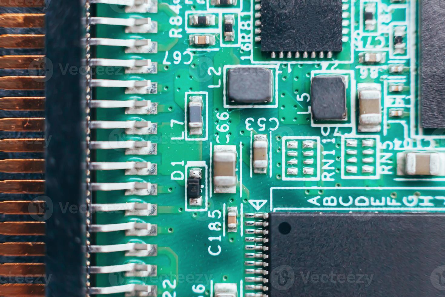 Circuit board repair. Electronic hardware modern technology. Motherboard digital personal computer chip. Tech science background. Integrated communication processor. Information engineering component. photo