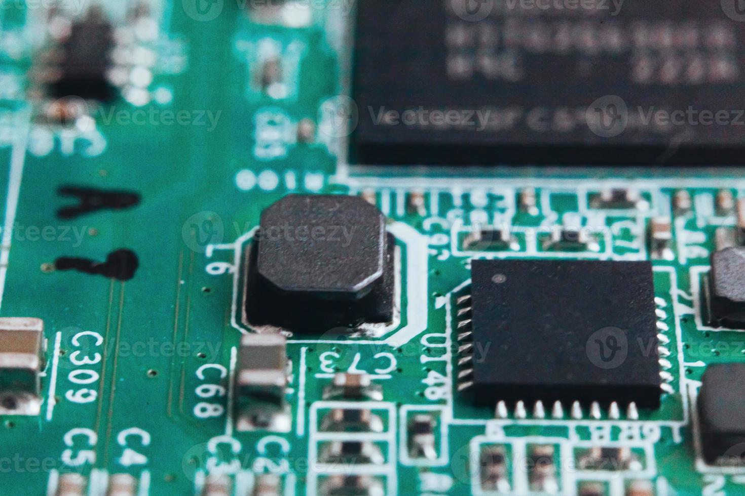 Circuit board repair. Electronic hardware modern technology. Motherboard digital personal computer chip. Tech science background. Integrated communication processor. Information engineering component. photo