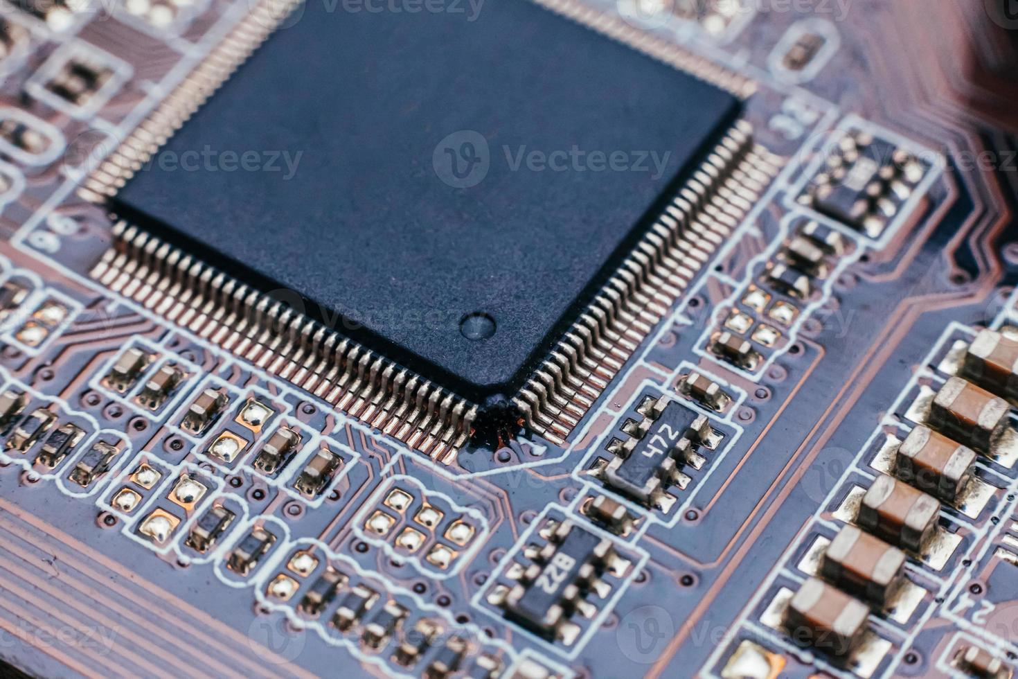 Circuit board repair. Electronic hardware modern technology. Motherboard digital personal computer chip. Tech science background. Integrated communication processor. Information engineering component photo