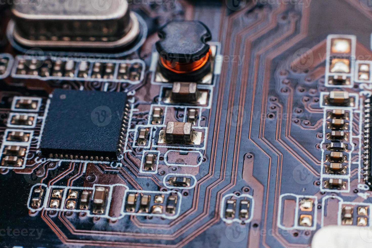 Circuit board repair. Electronic hardware modern technology. Motherboard digital personal computer chip. Tech science background. Integrated communication processor. Information engineering component photo