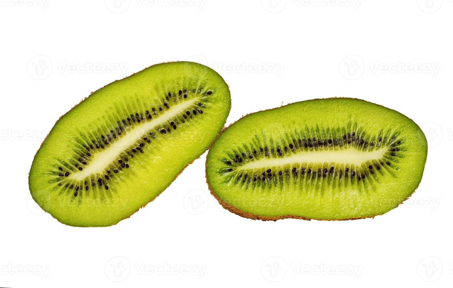 Rodajas de kiwi aislado sobre fondo blanco recorte foto