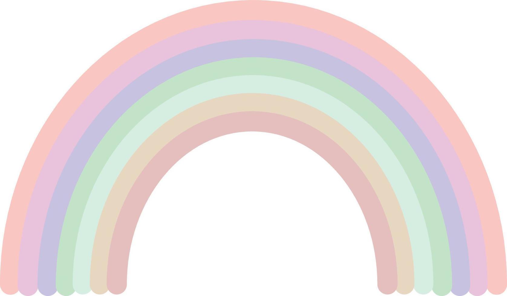 rainbow in flat style. boho, gentle pastel cute element vector