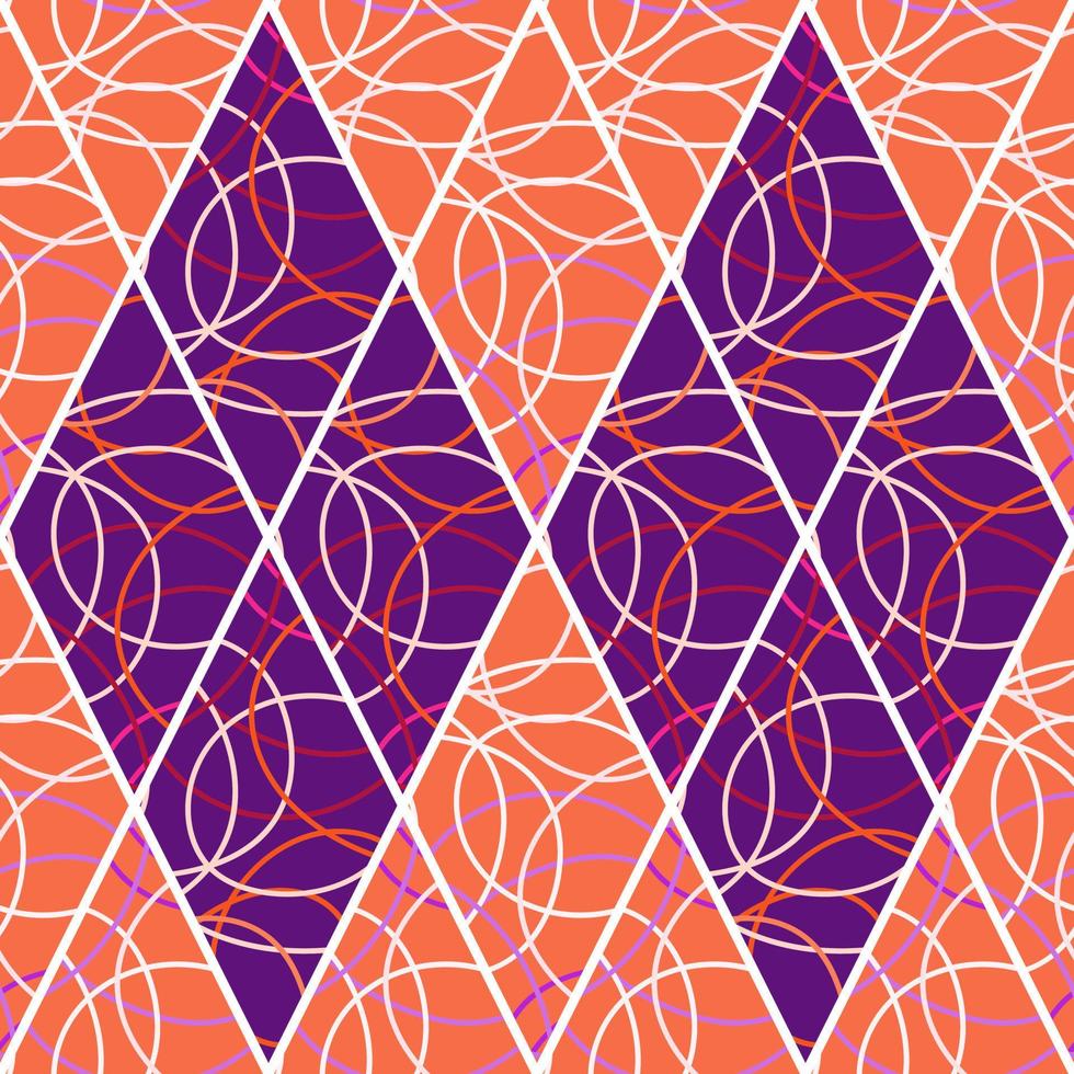 rombo decorativo líneas abstractas ornamento de azulejos. patrón sin costuras de mosaico de estilo árabe. vector