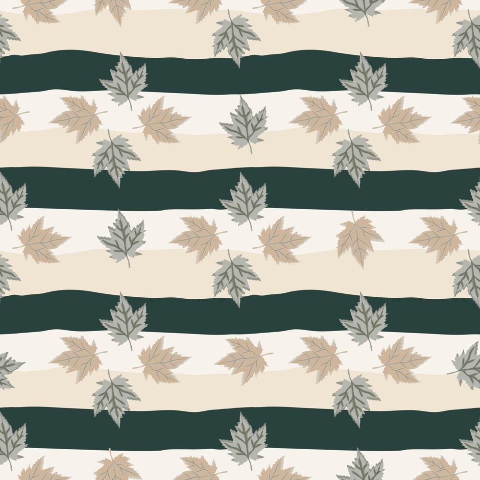 Abstract oak leaves seamless pattern. Maple foliage backdrop. vector