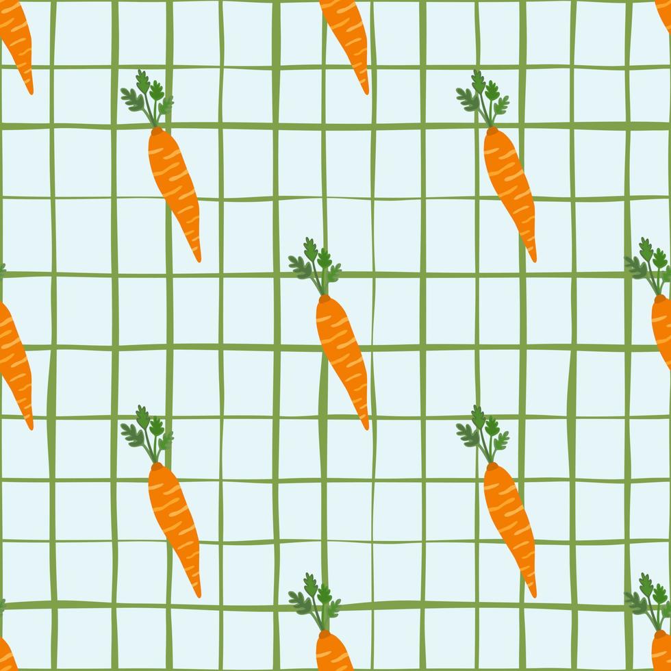 Hand drawn carrot seamless pattern. Doodle carrots wallpaper. vector