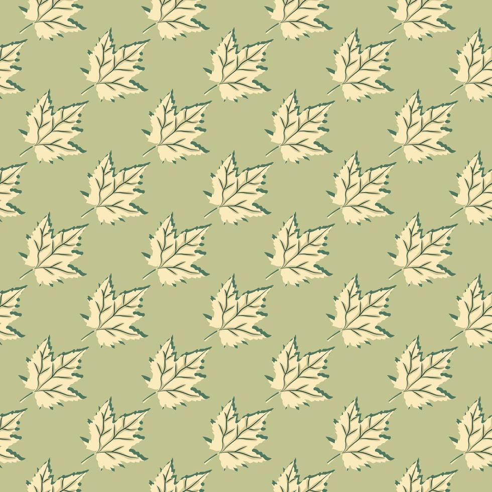 Abstract oak leaves seamless pattern. Maple foliage backdrop. vector