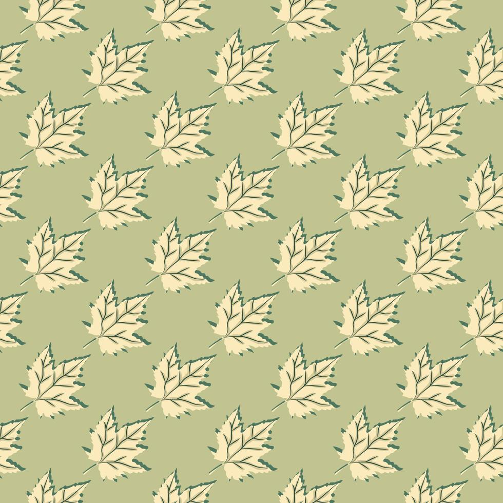 Abstract oak leaves seamless pattern. Maple foliage backdrop. vector