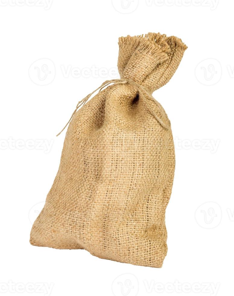 Textile sack with empty space photo