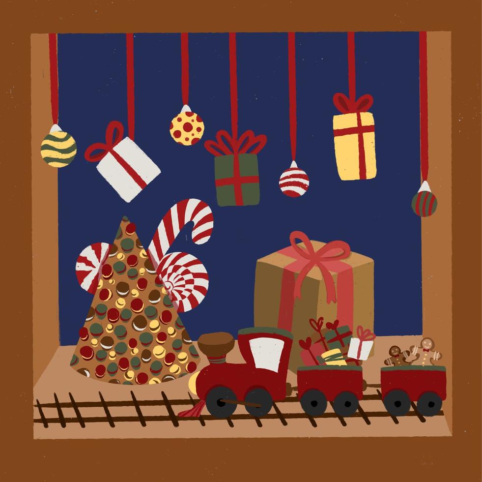 Christmas shop window vector