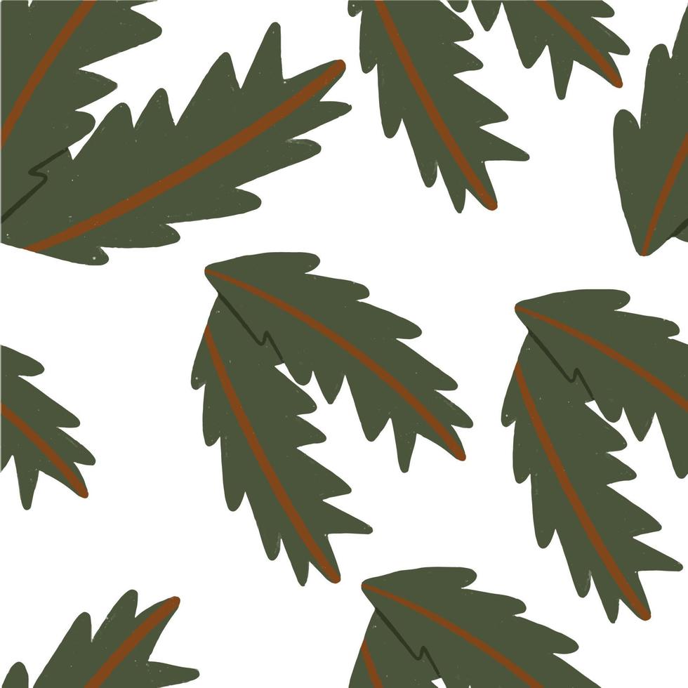 Seamless pattern Christmas tree branches vector