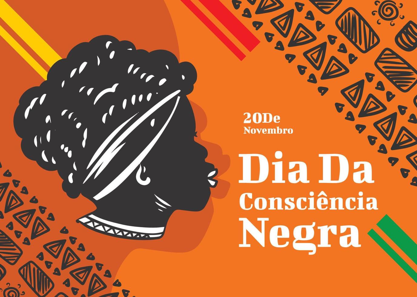 diseño de ilustración de silueta de mujer de negra 20 de noviembre vector