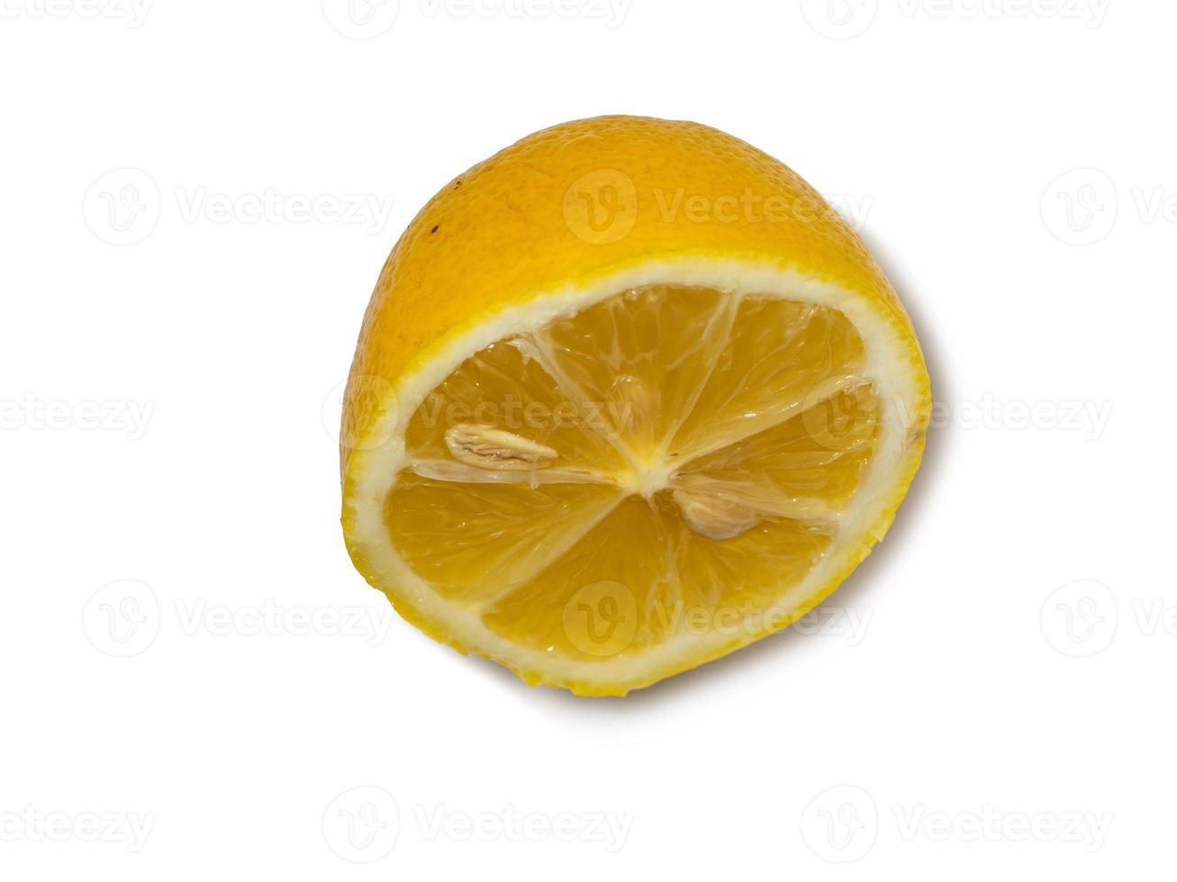 Sliced citrus fruit. Lemon on the table. sour photo