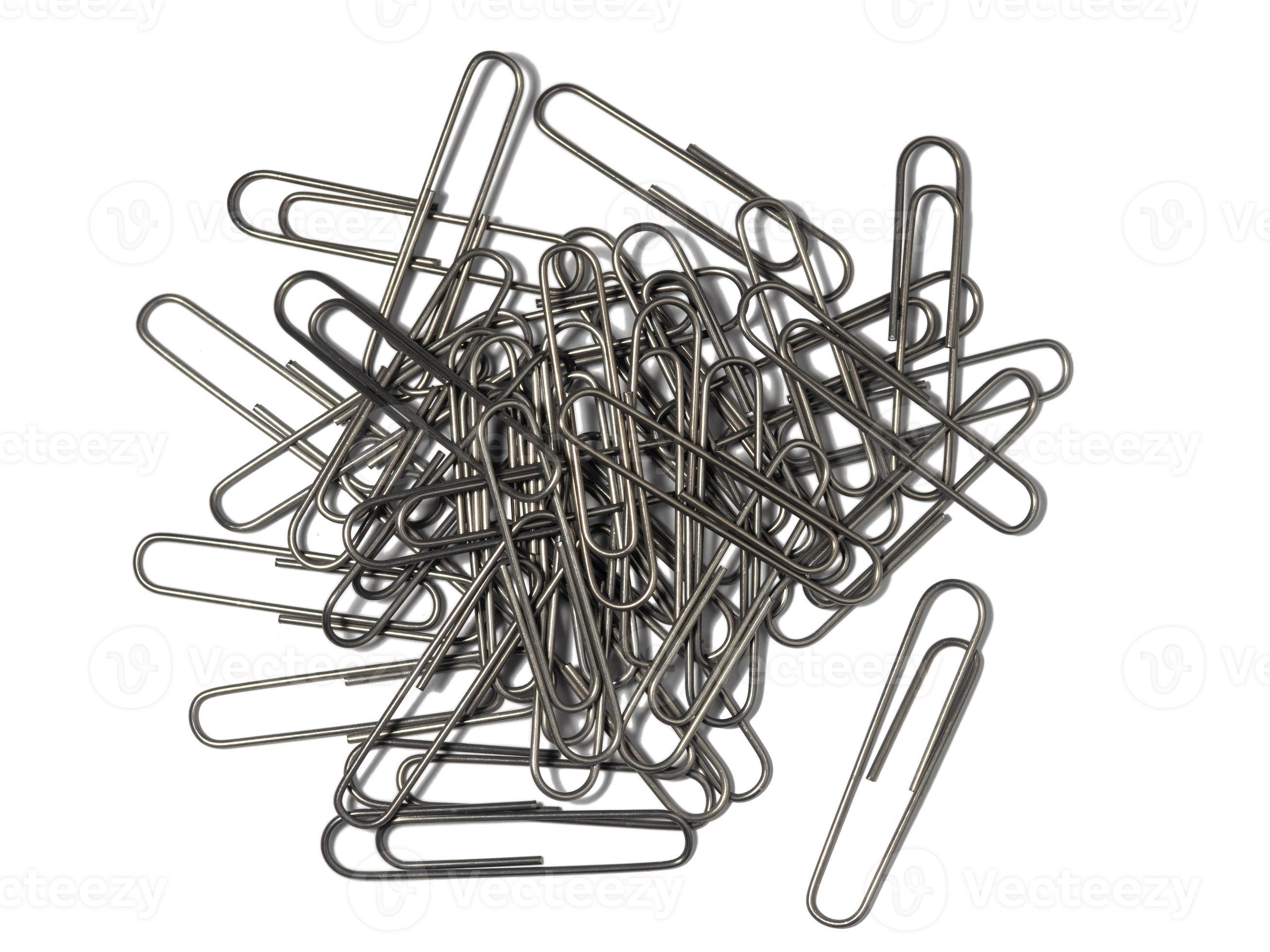 Large paper clips on a white background. Office supplies isolate. Paper