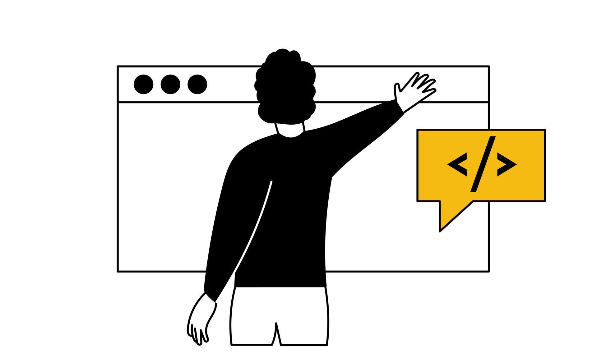 Web development and business technology coding website vector ...
