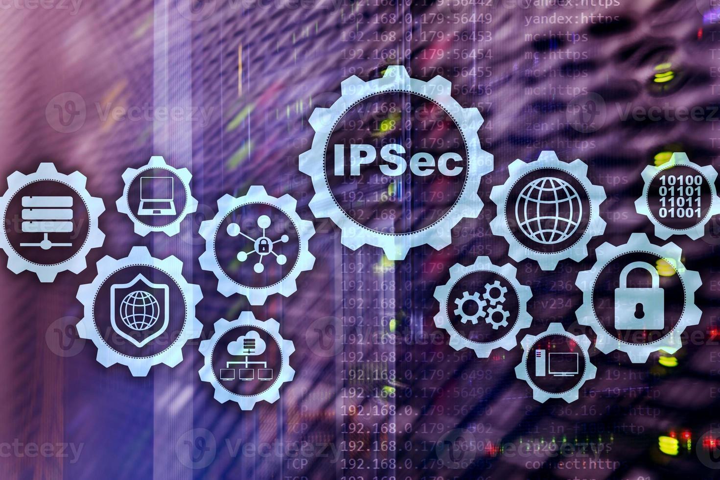 IP Security. Data Protection Protocols. IPSec. Internet and Protection Network concept. photo