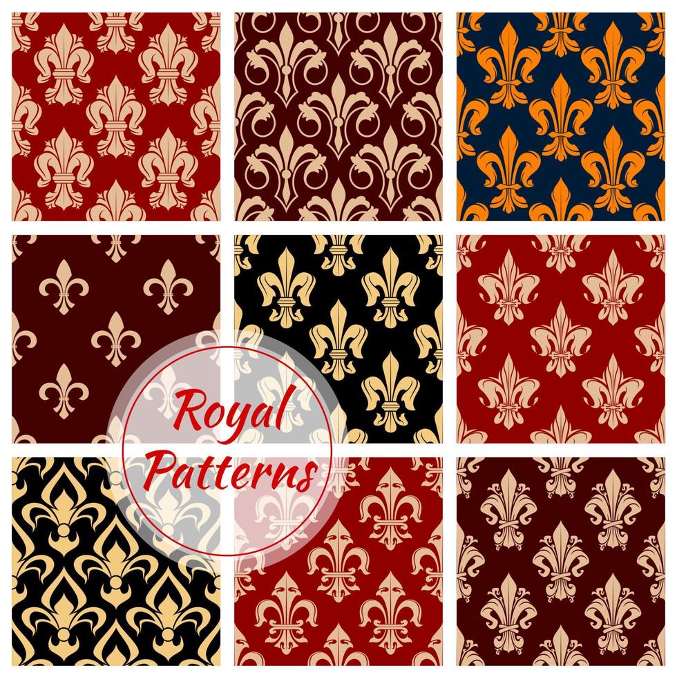 Royal floral decoration pattern backgrounds vector