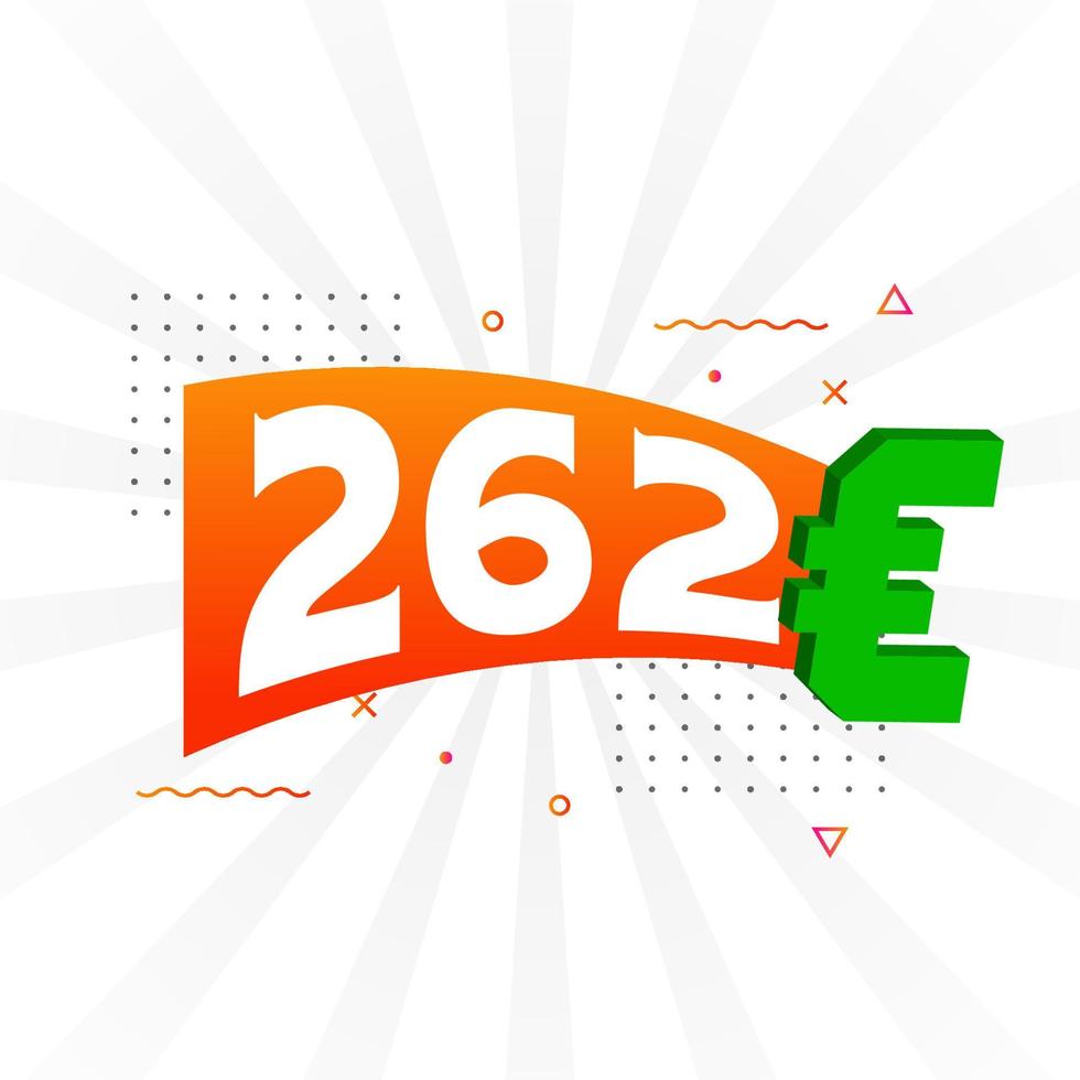 Símbolo de texto vectorial de moneda de 262 euros. 262 euros unión europea dinero stock vector