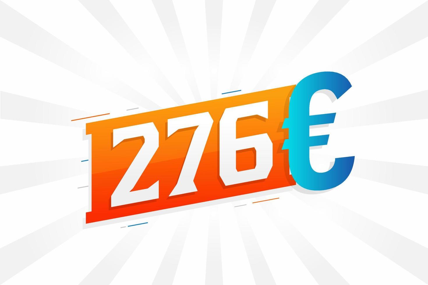 276 Euro Currency vector text symbol. 276 Euro European Union Money stock vector