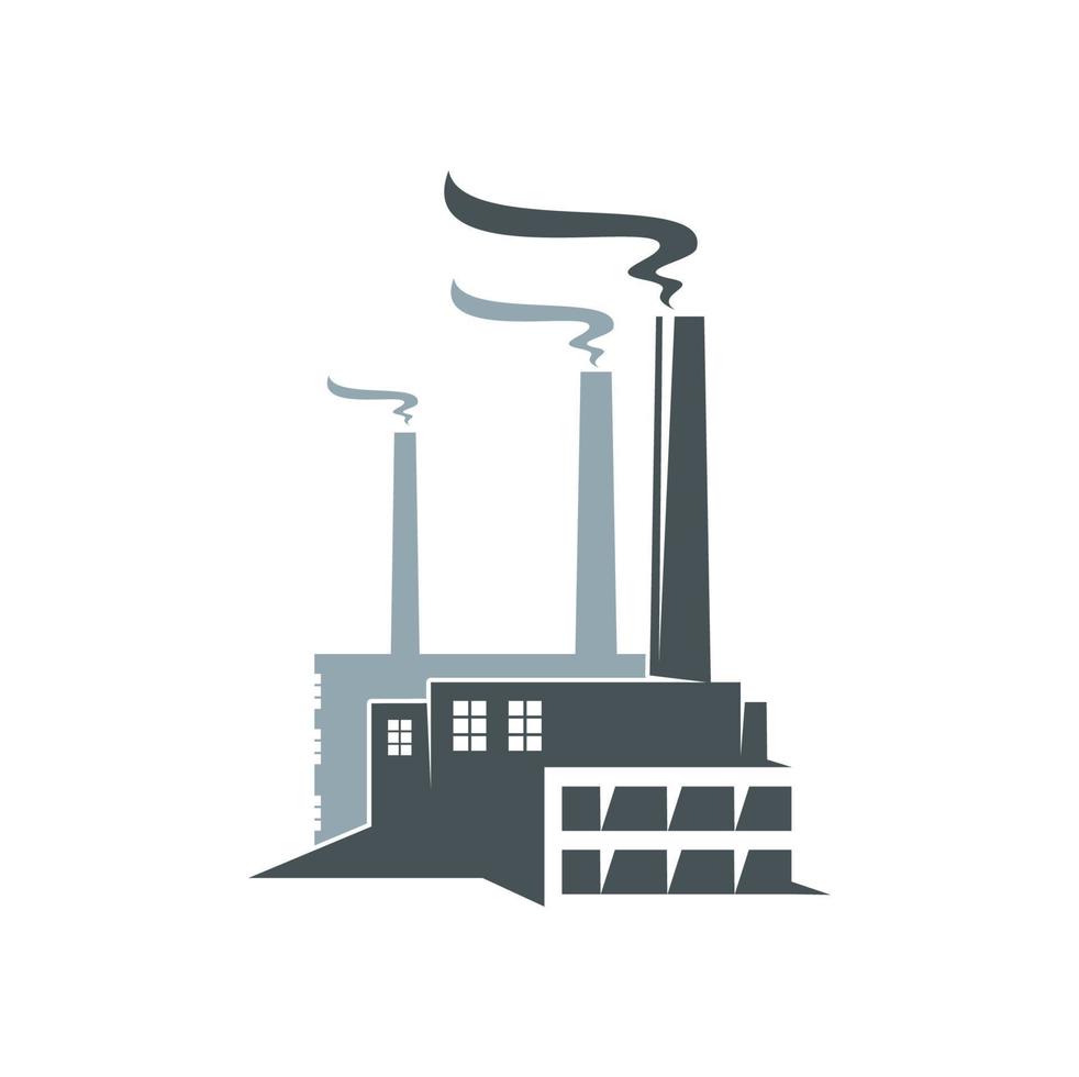 icono de fábrica, planta industrial, central eléctrica vector