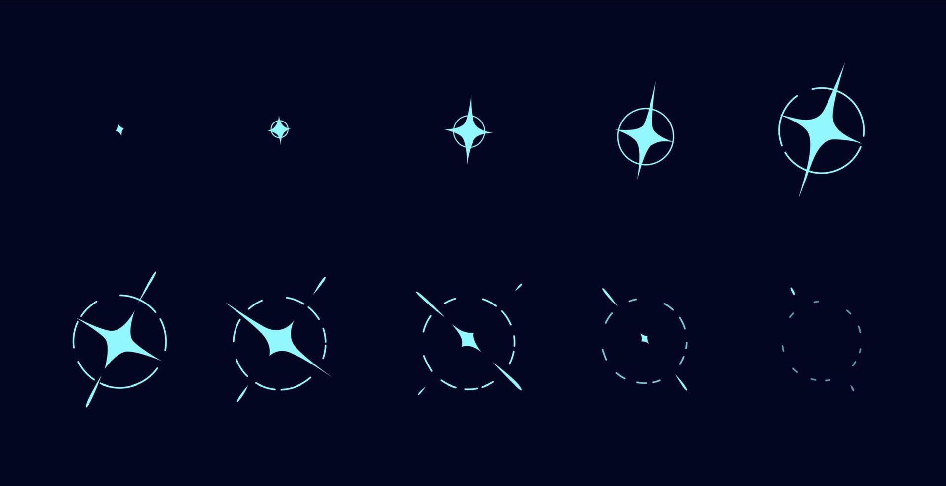 Animated shine, animation blast, game sprite vector