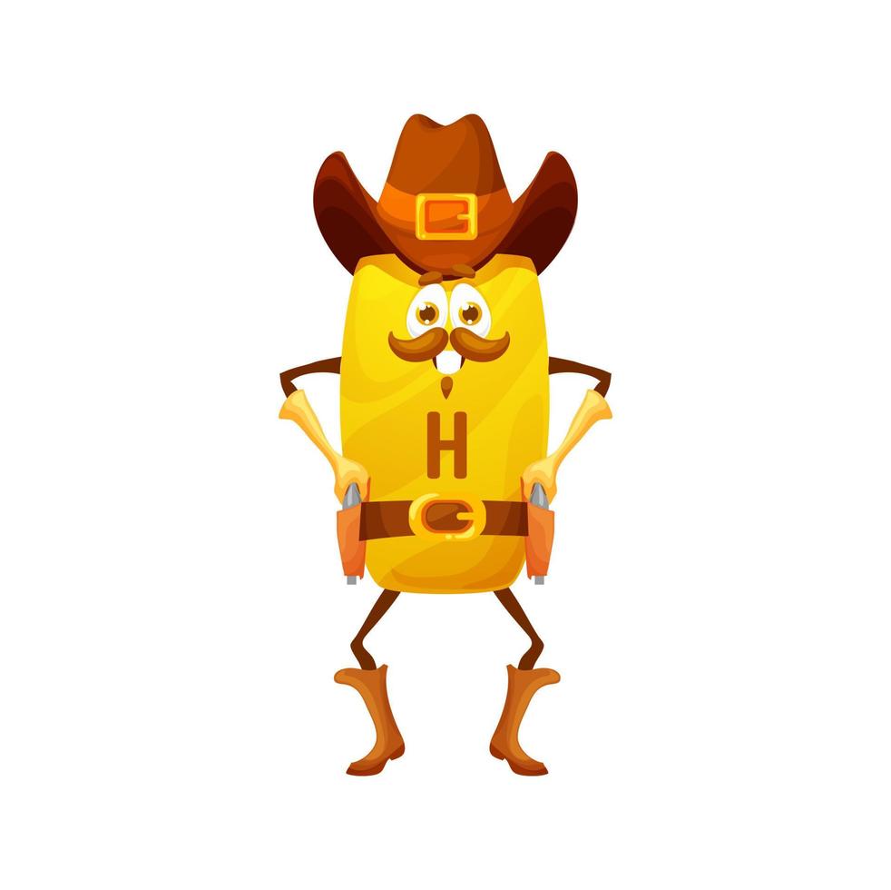 dibujos animados de vitamina h ranger o personaje de sheriff vector