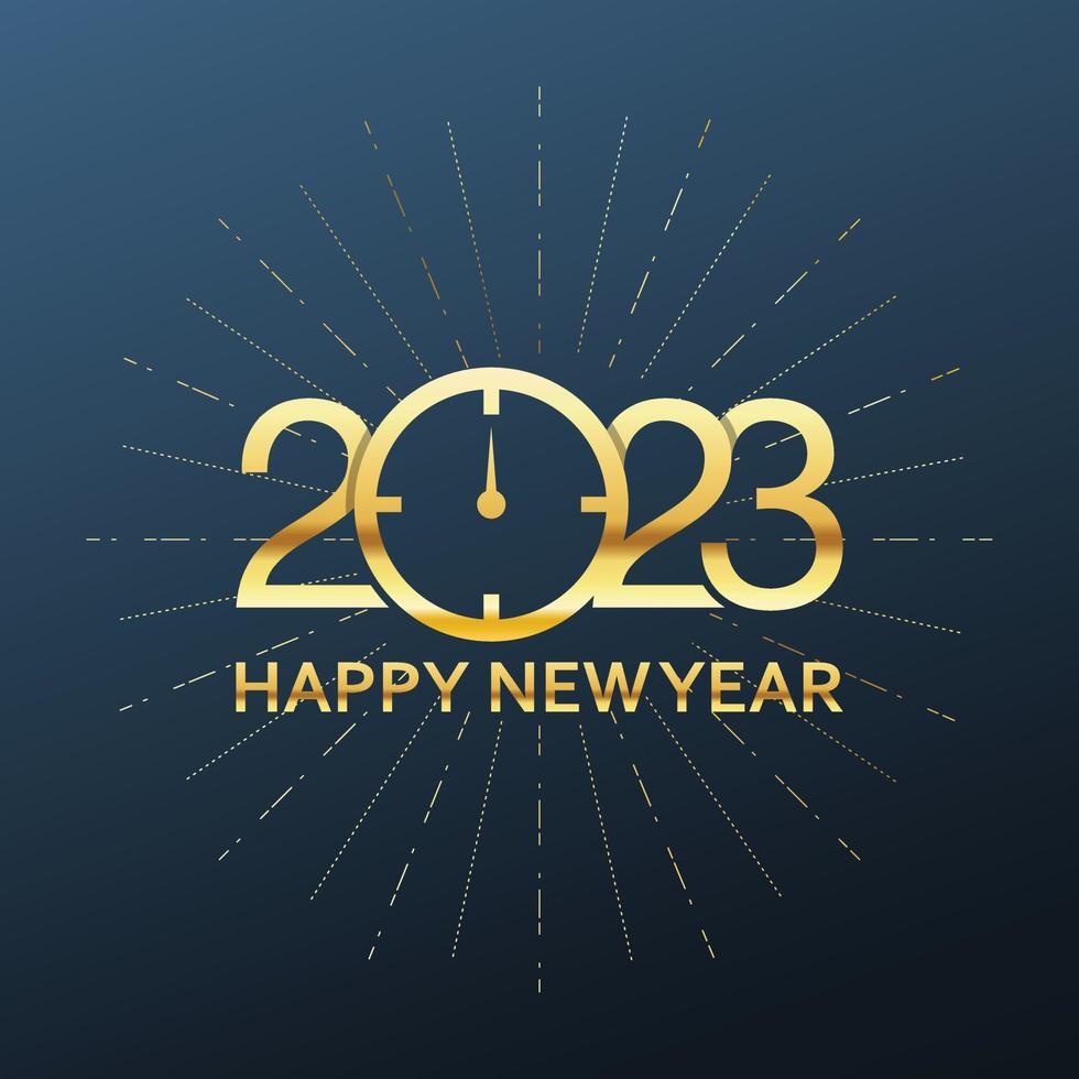 Golden Vector luxury text 2023 Happy new year