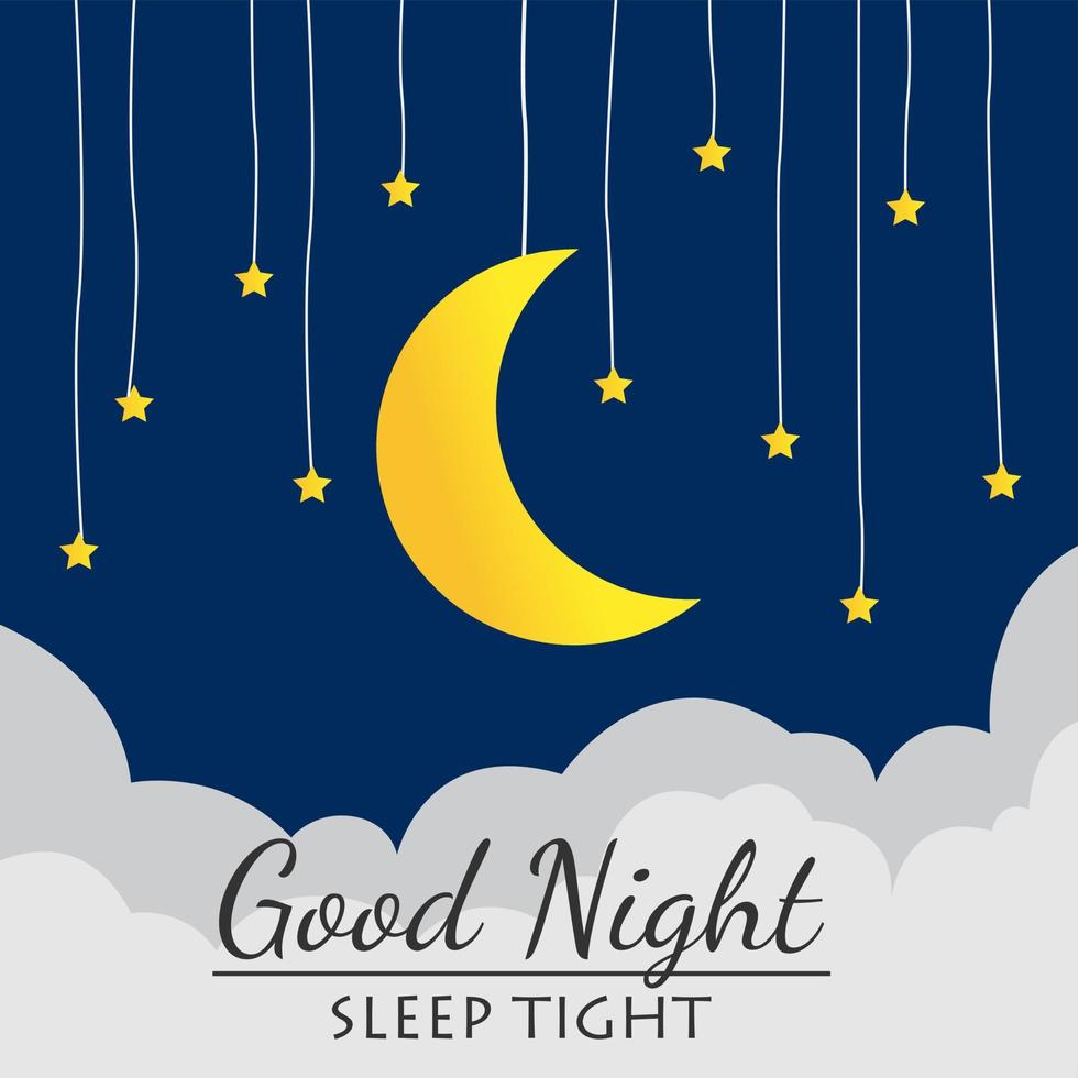 Good Night. Hand drawn typography poster. Card good night vector image ...