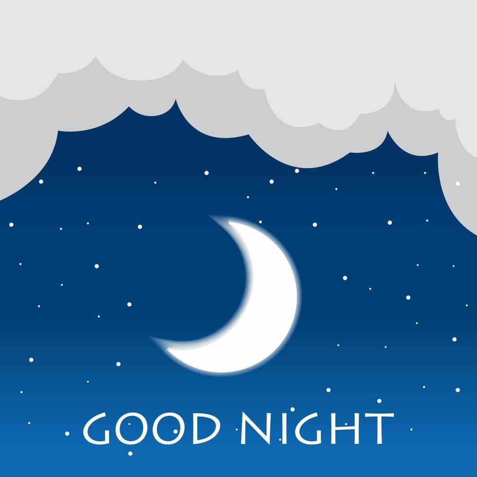 Good Night. Hand drawn typography poster. Card good night vector image