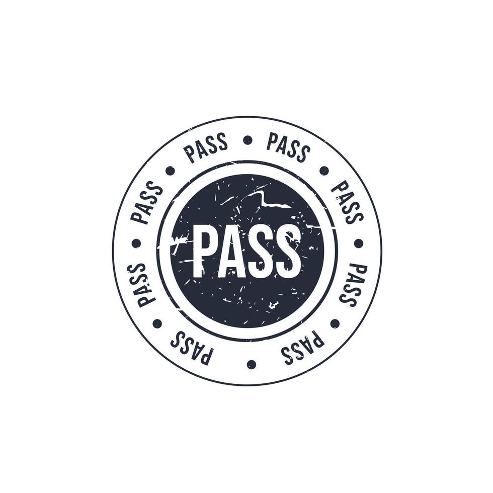 Pass or passed grunge round vintage rubber stamp vector image