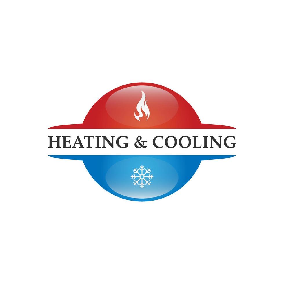 Heating and cooling logos vector