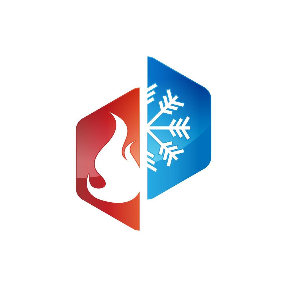 Heating and cooling logos vector