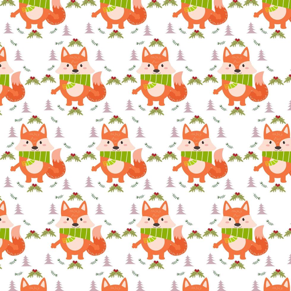 Seamless pattern of cute cartoon animal characters for baby prints. vector