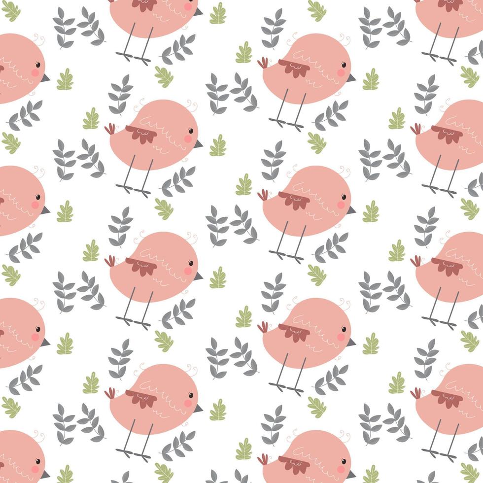 Seamless pattern of cute cartoon animal characters for baby prints. vector