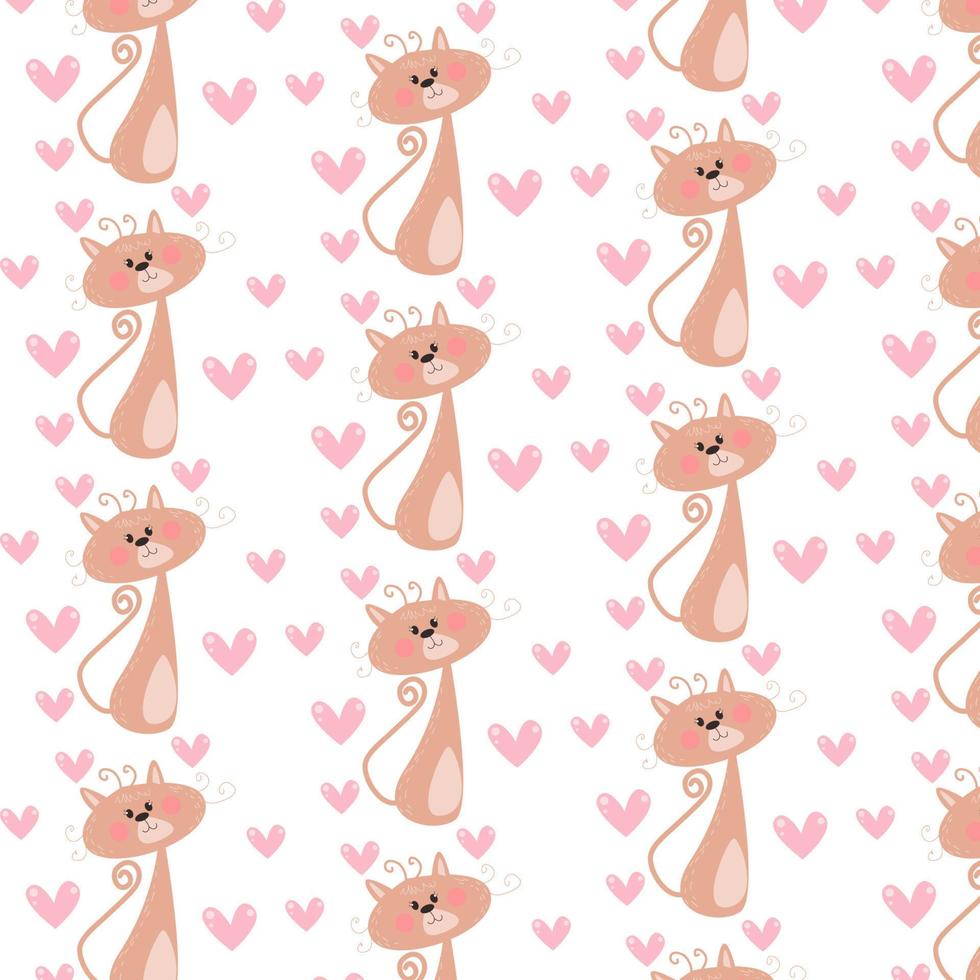 Seamless pattern of cute cartoon animal characters for baby prints. vector