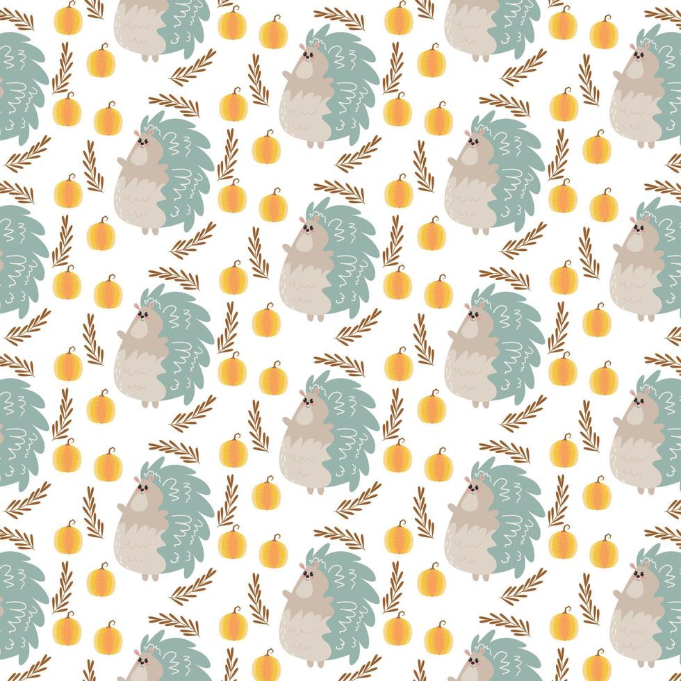 Seamless pattern of cute cartoon animal characters for baby prints. vector