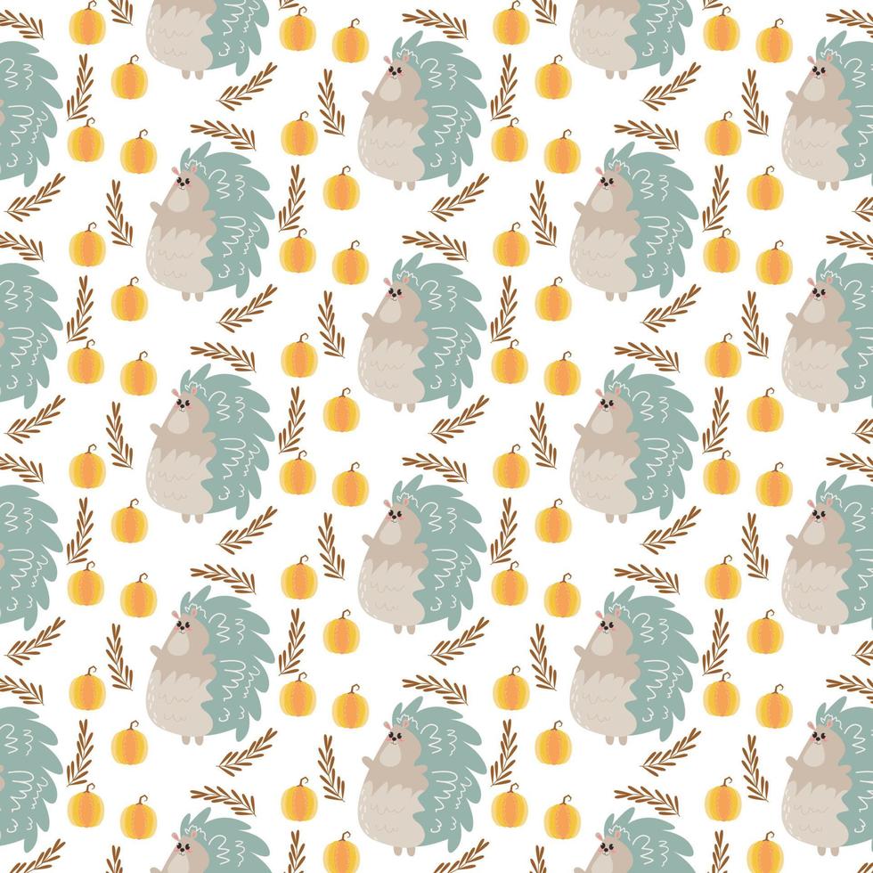 Seamless pattern of cute cartoon animal characters for baby prints. vector