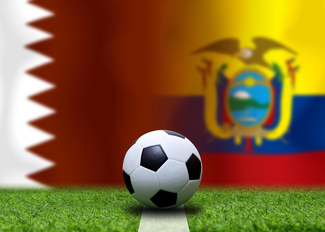 Football Cup competition between the national Qatar and national Ecuador. photo