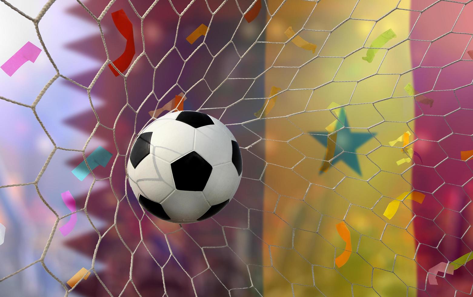 Football Cup competition between the national Qatar and national Senegal. photo