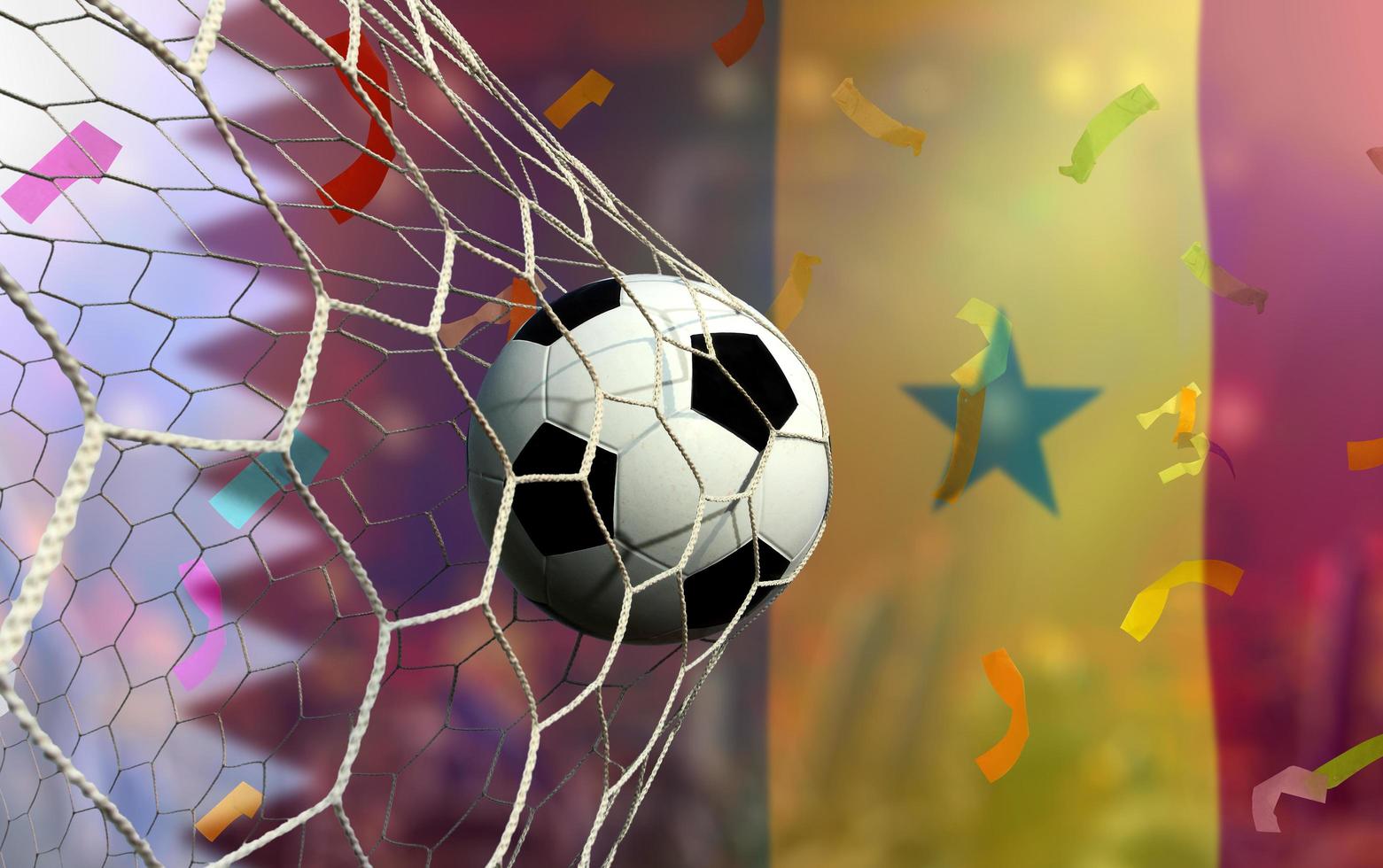 Football Cup competition between the national Qatar and national Senegal. photo