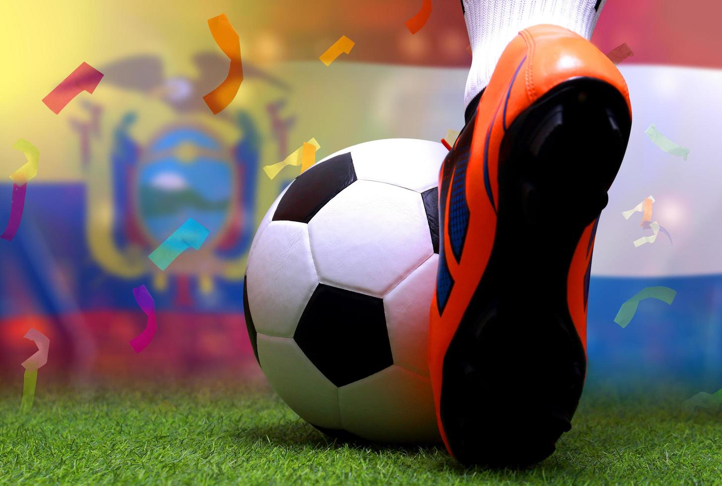 Football Cup competition between the national Ecuador and national Netherlands. photo