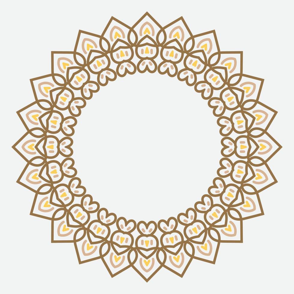 Retro abstract pattern with culture ornament on white background. round ornament decoration. vector