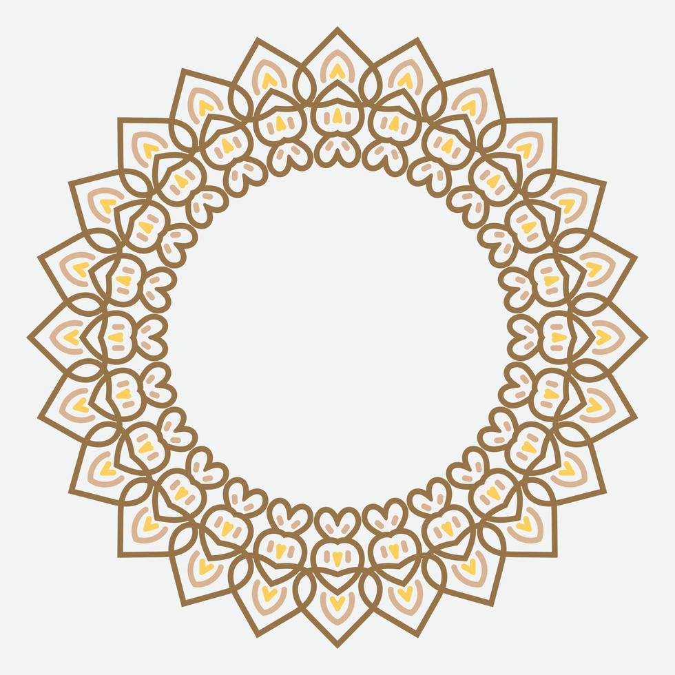 Retro abstract pattern with culture ornament on white background. round ornament decoration. vector