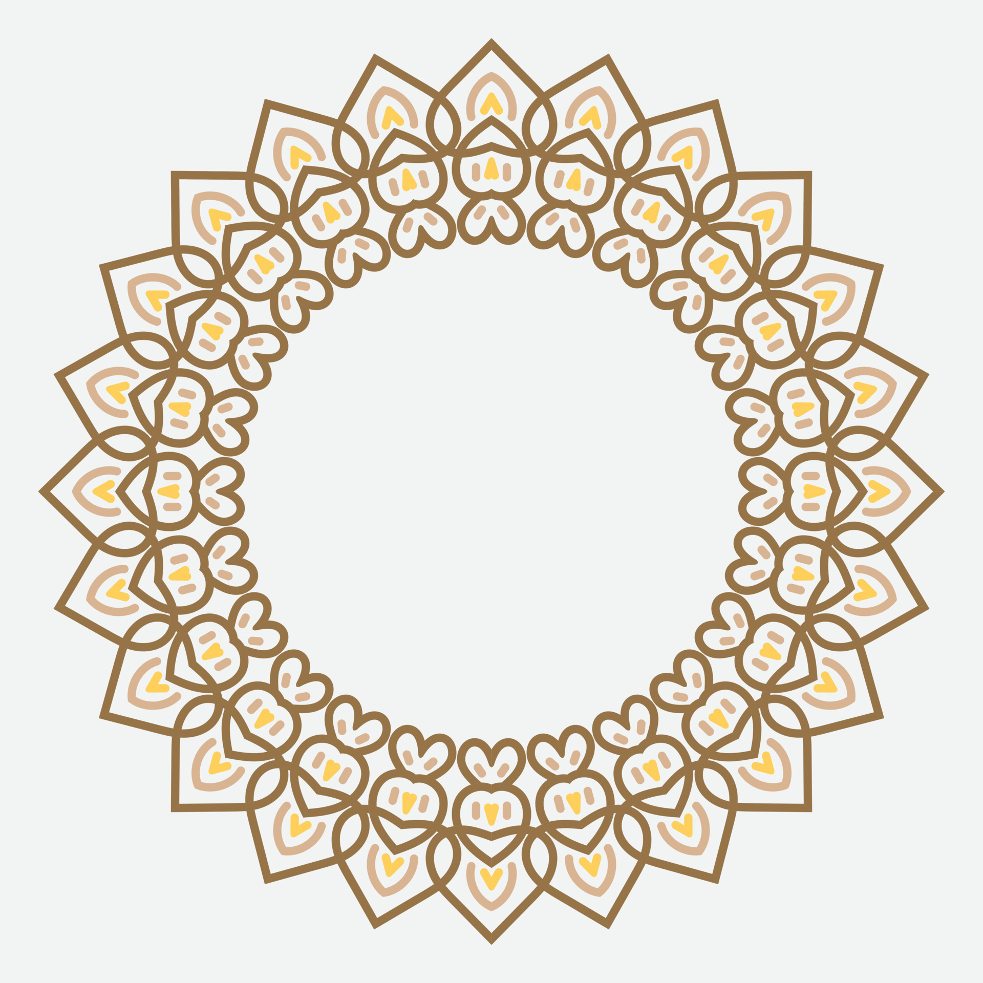 Retro abstract pattern with culture ornament on white background. round