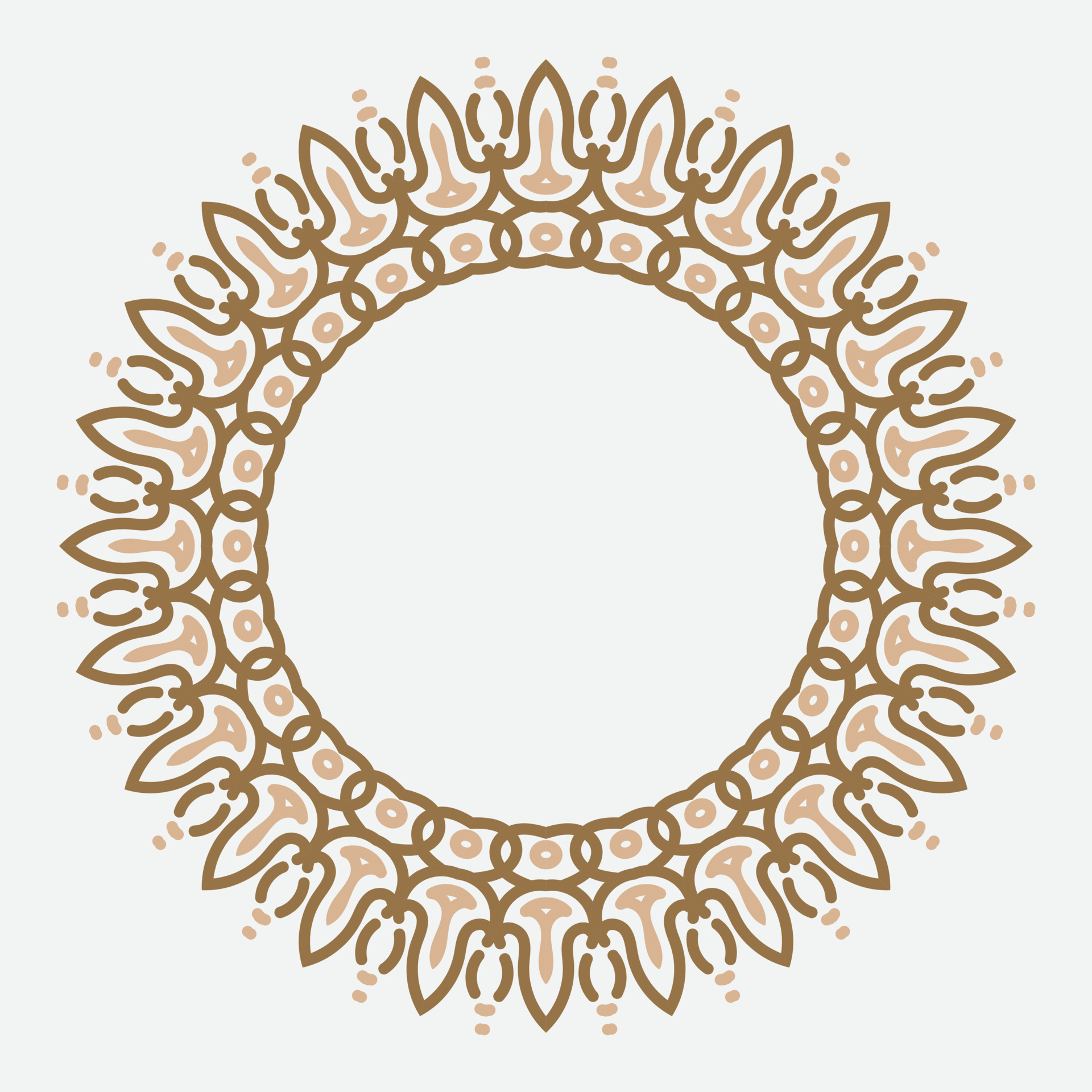 Retro abstract pattern with culture ornament on white background. round