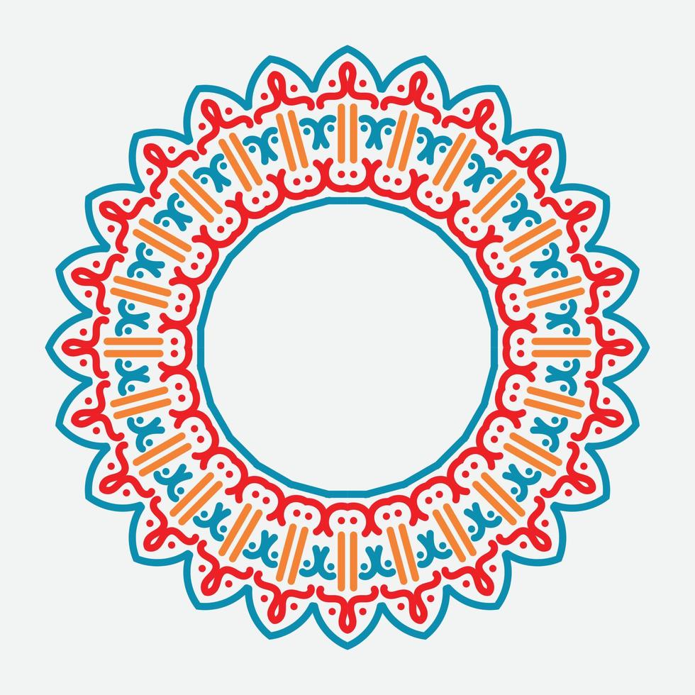 Retro abstract pattern with culture ornament on white background. round ornament decoration. vector